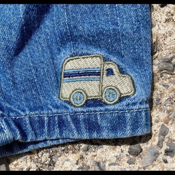 TKS BASICS BABY BLUE JEANS W TRUCK STITCHING 3-6 m - Picture 4 of 5